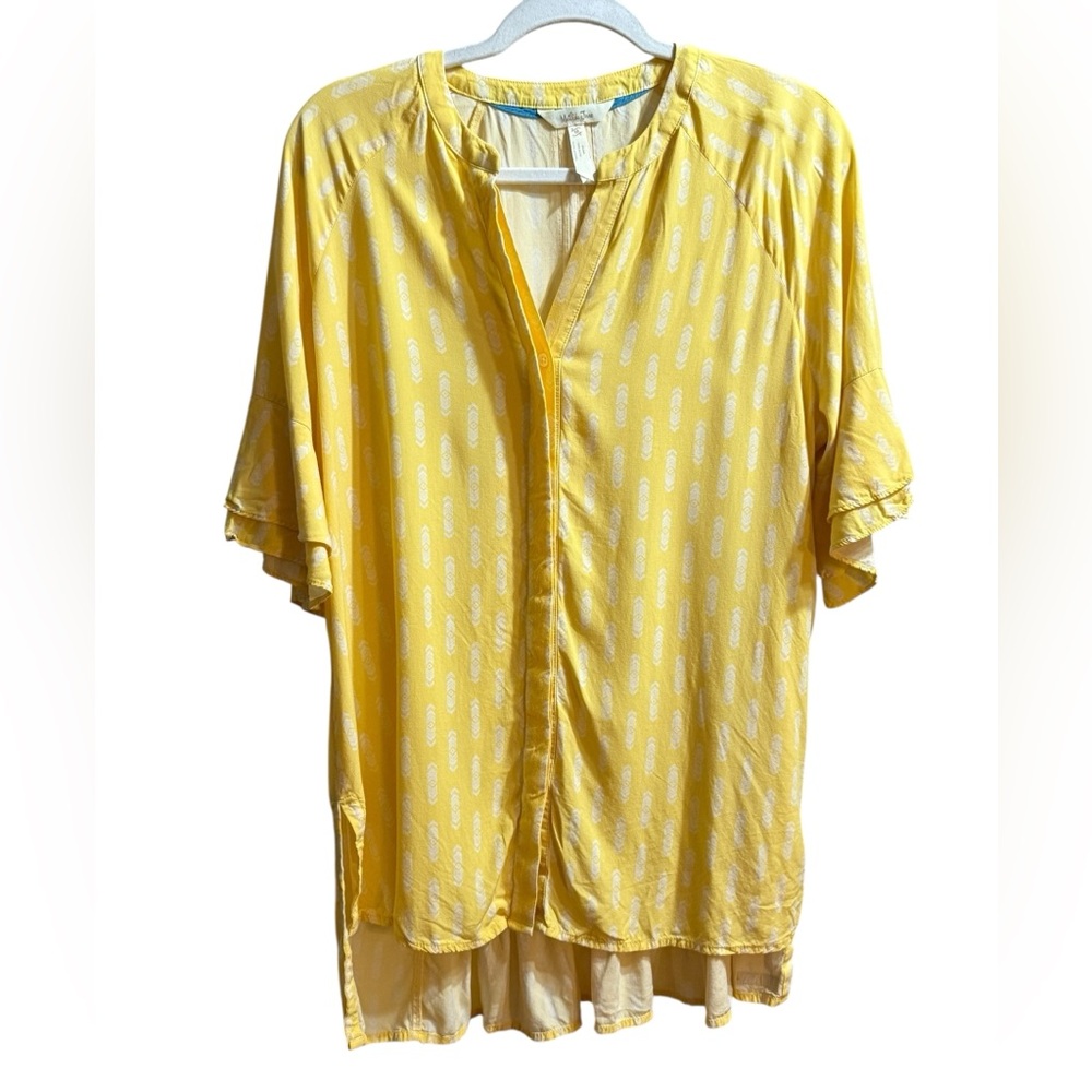 Matilda Jane Golden Hour Boho Cheerful High Low Blouse Sz M